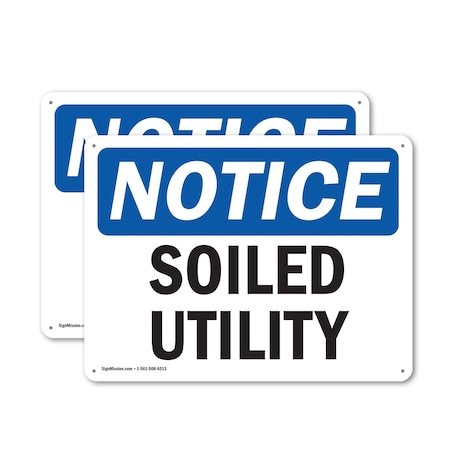 Signmission Soiled Utility, 24 in W x Rectangle, Aluminum OS-2PACK-NS-A-1824-L-18362